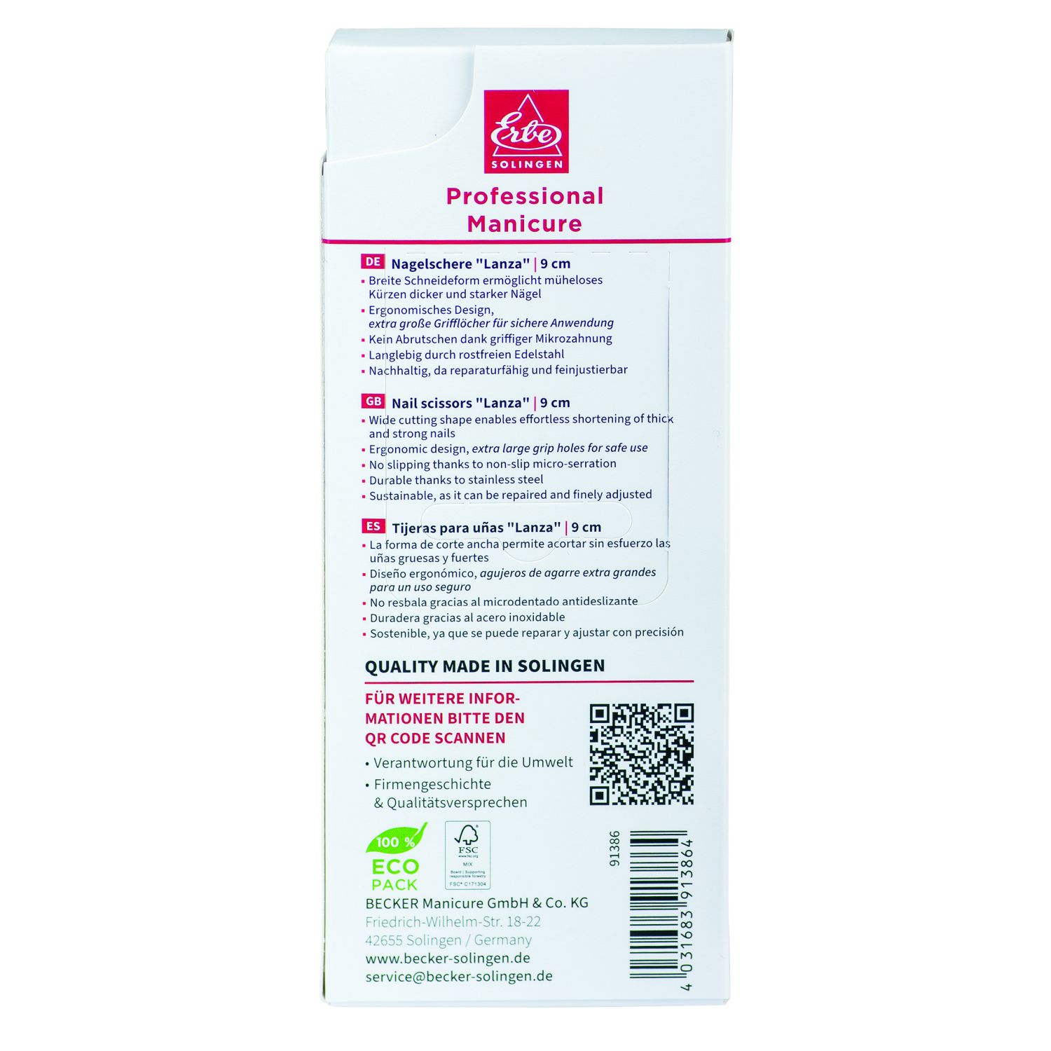 ERBE Nagelschere Lanza Inox
