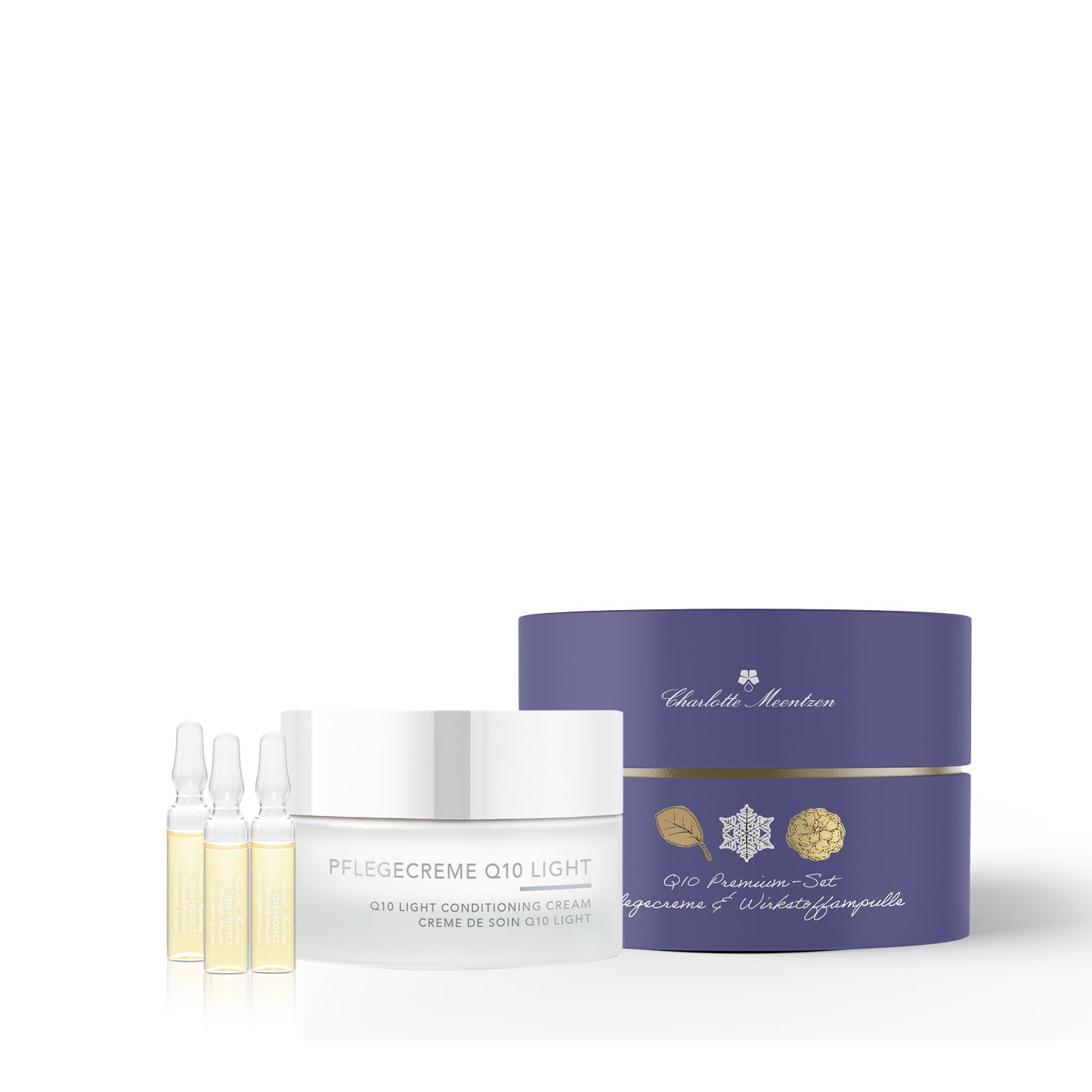 Premiumset Q10 - Pflegecreme light, Q10 Ampulle